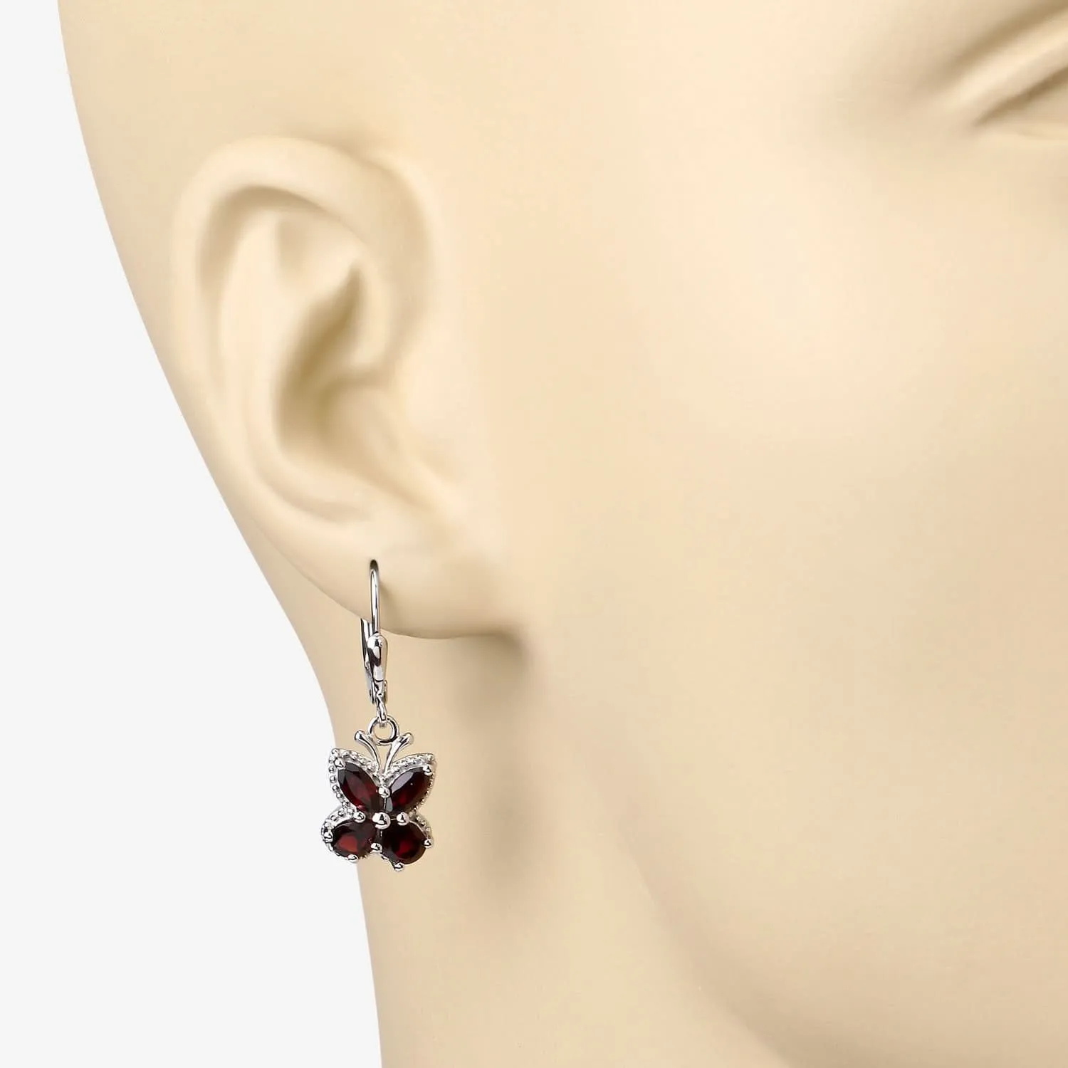 Exquisite 2.60 Carat Genuine Garnet Sterling Silver Earrings: Timeless Beauty