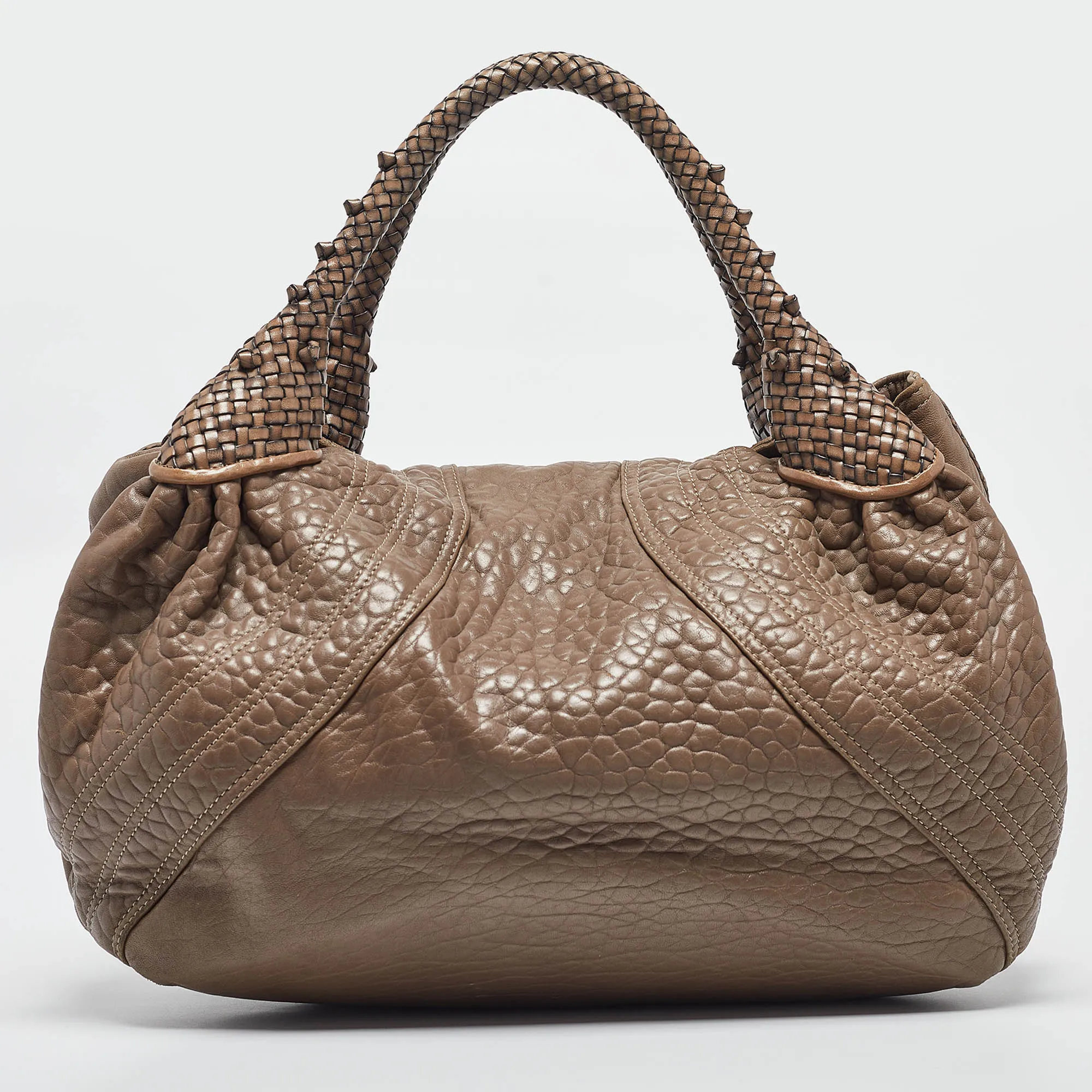 Fendi Grey Leather Spy Hobo