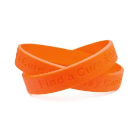 Find a Cure - Kidney Cancer orange wristband - Youth 7"