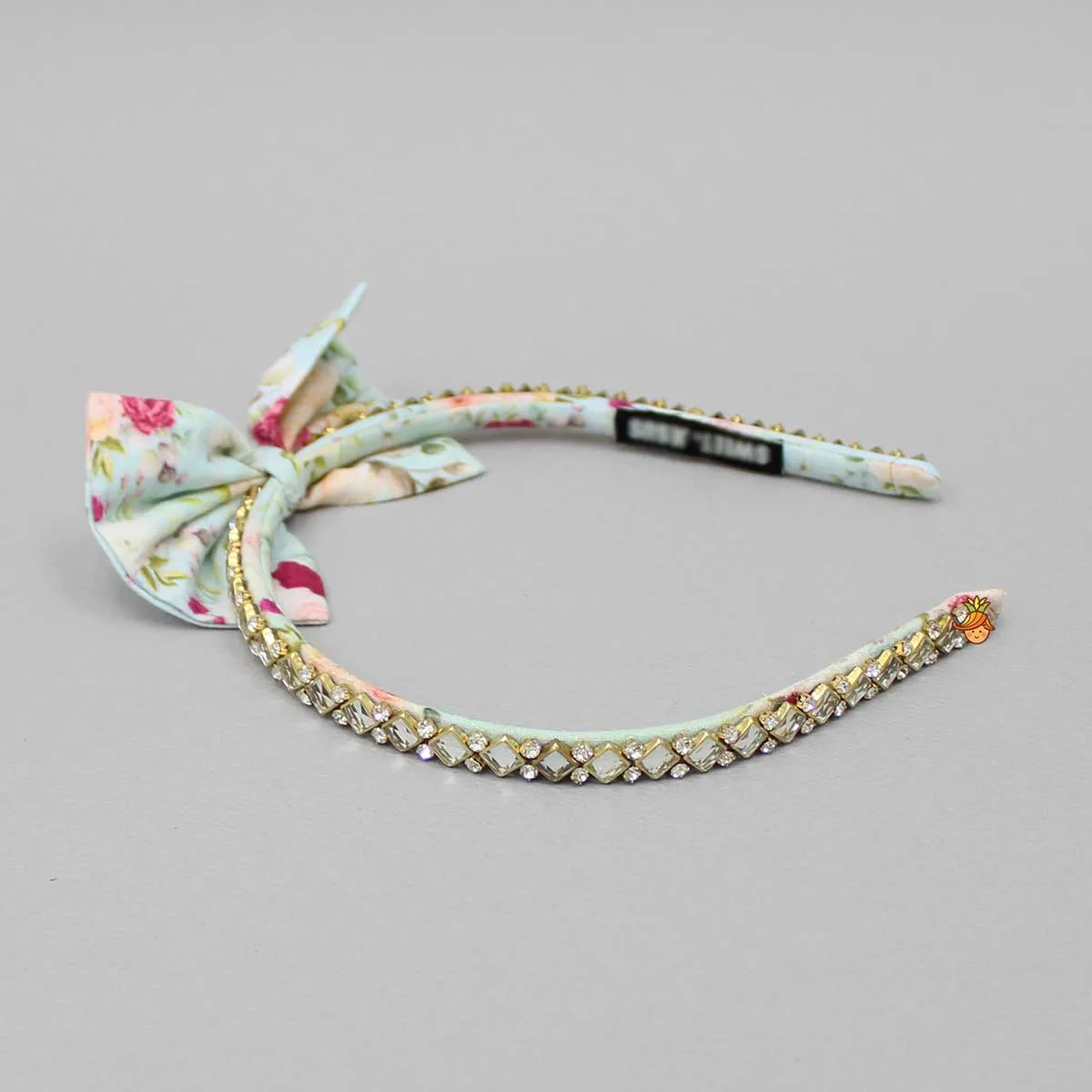 Floral Printed Blue Hair Band