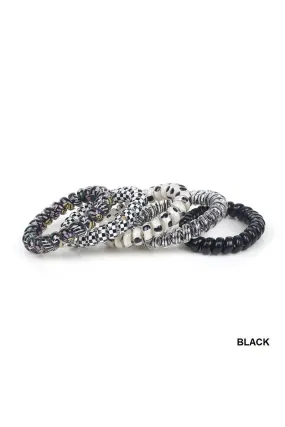 Flower Child Coil Hair Ties- Black