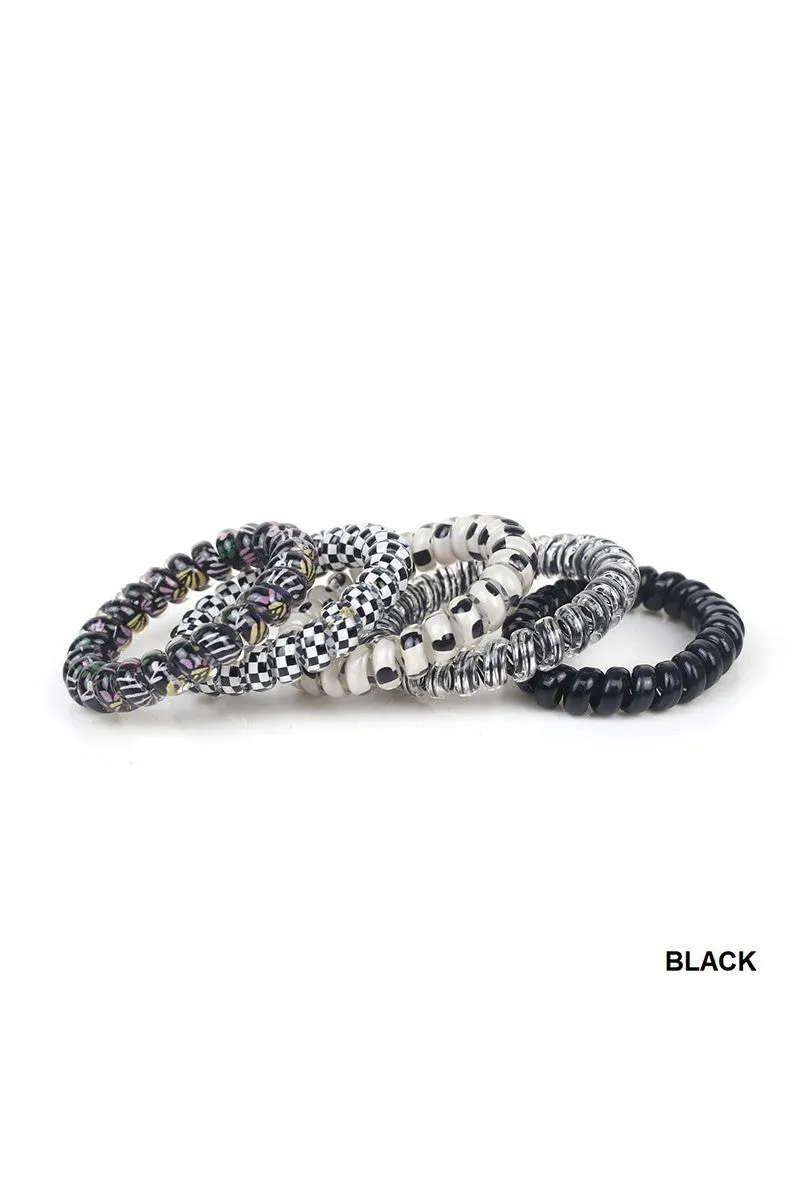 Flower Child Coil Hair Ties- Black