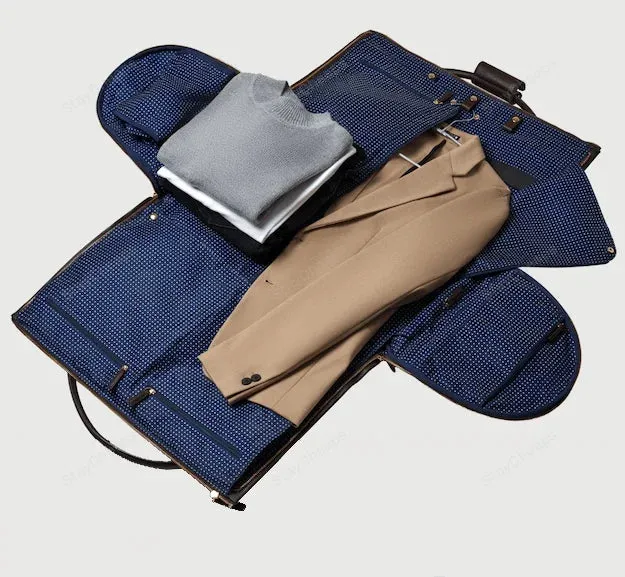 Gary – Men's Large Convertible Vintage-Style Leather Duffle Garment Bag