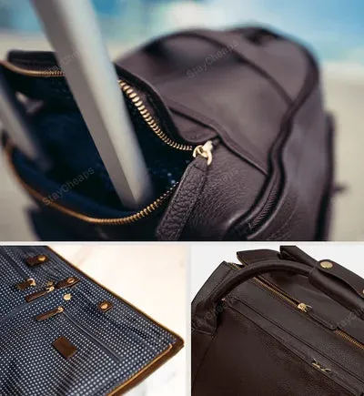 Gary – Men's Large Convertible Vintage-Style Leather Duffle Garment Bag