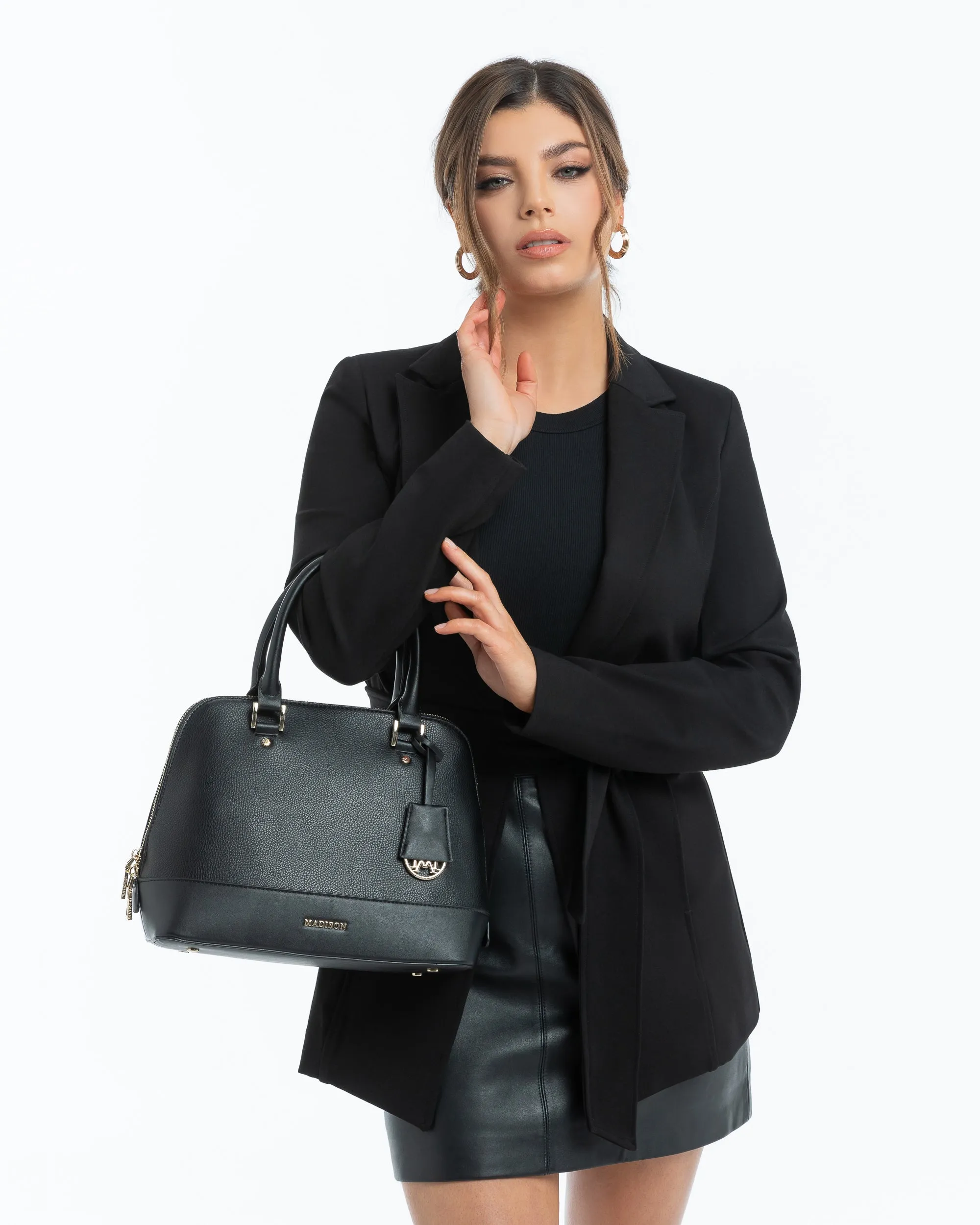Grace Medium Dome Satchel Bag   Leopard Strap