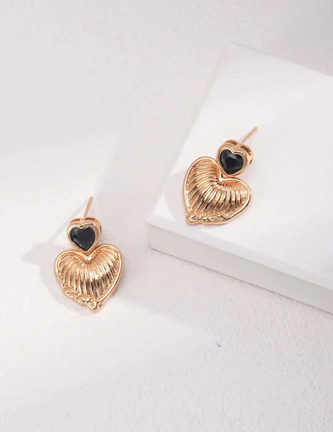 Grateful Heart Gemstone Drop Earrings