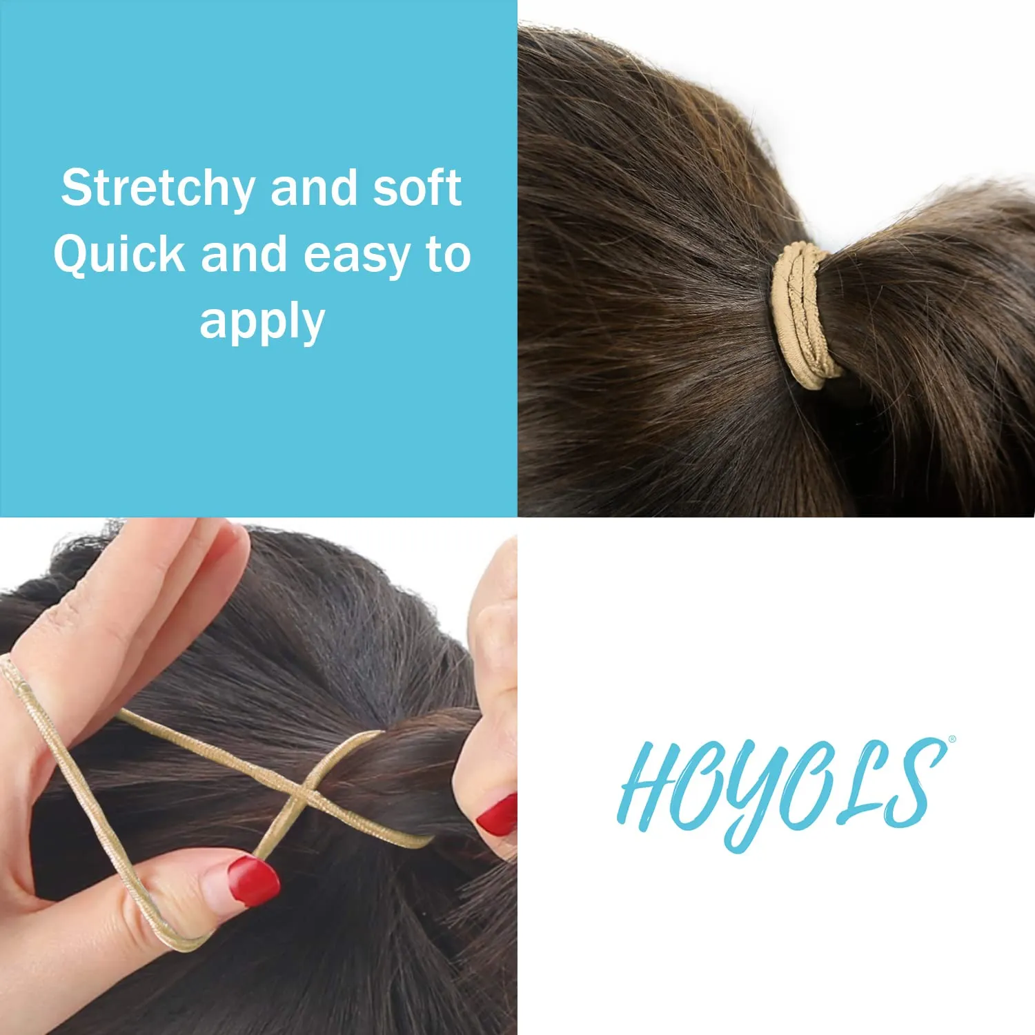 Hoyols Small Thin Small Hair Ties Elastics, 1 inch No Metal Hair Bands Styling Accessories for Girls Teenage Kids Men Hair & Ties Pony tail Fine Hair 2mm 100 Count (Copper)