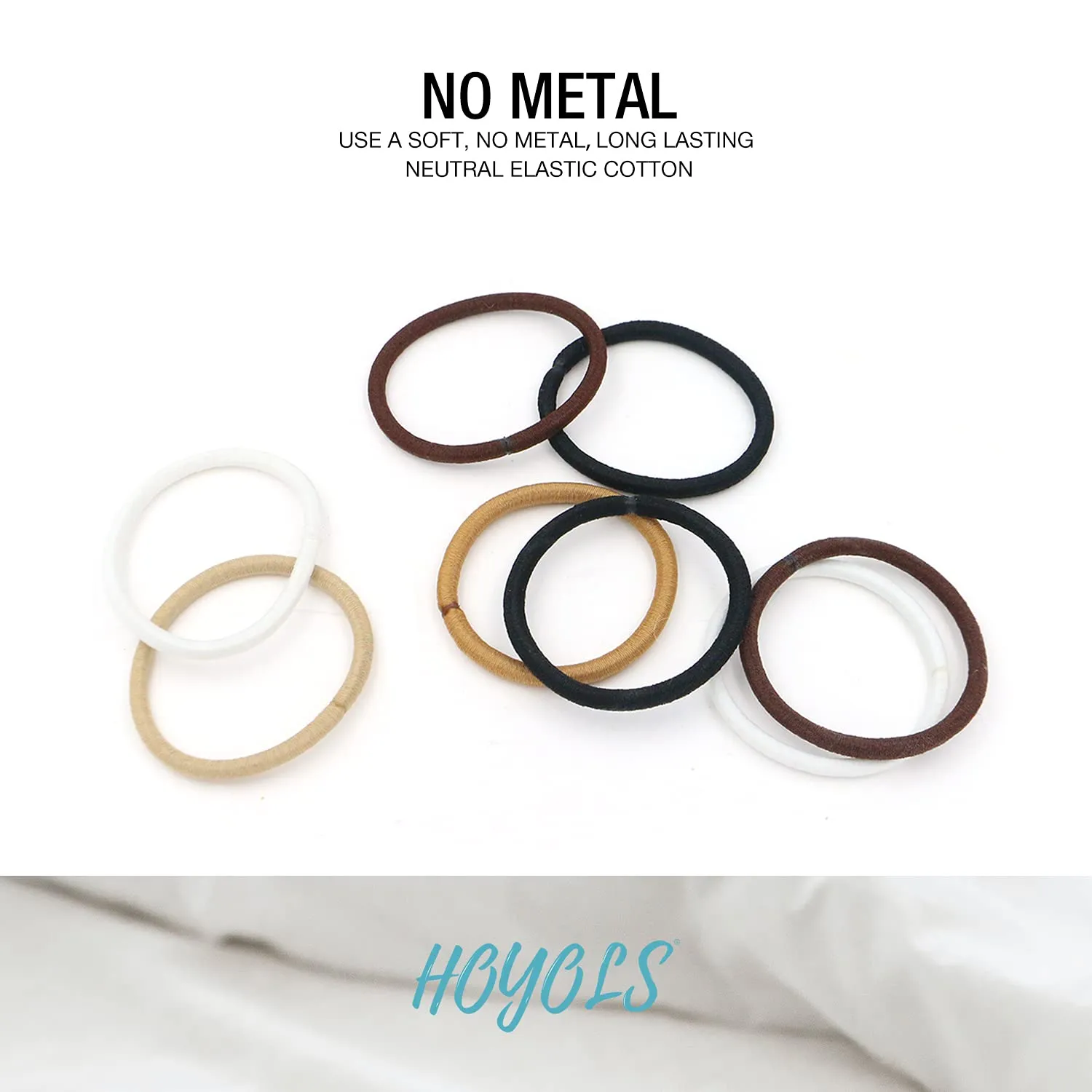 Hoyols Small Thin Small Hair Ties Elastics, 1 inch No Metal Hair Bands Styling Accessories for Girls Teenage Kids Men Hair & Ties Pony tail Fine Hair 2mm 100 Count (Copper)