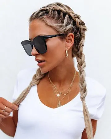 IN STOCK!! DIFF "Gia" Black Oversized Sunglasses