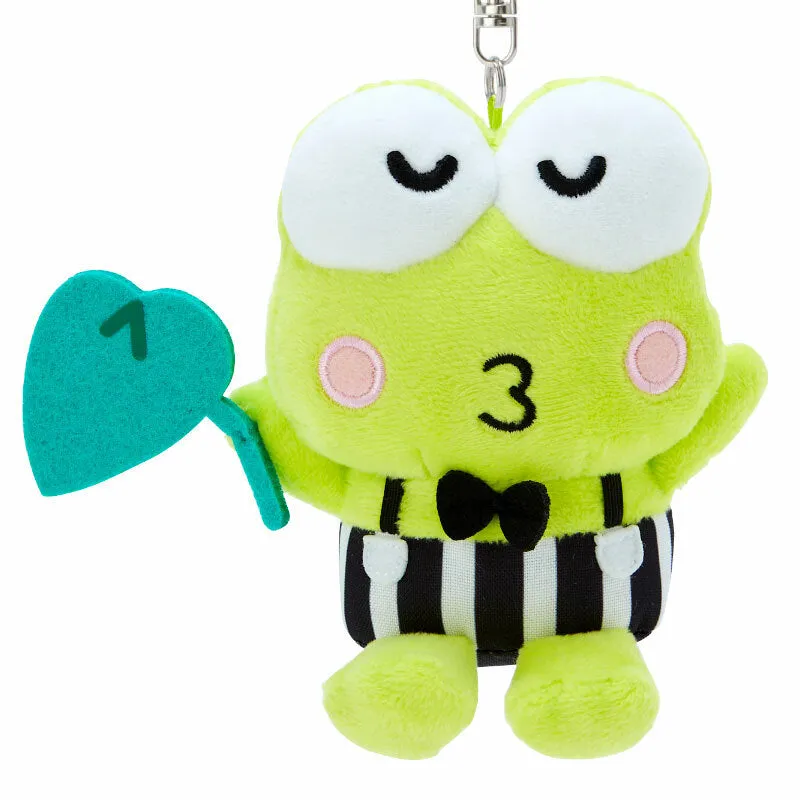 Keroppi Plush Mascot Keychain (Happy Song and Dance Series)