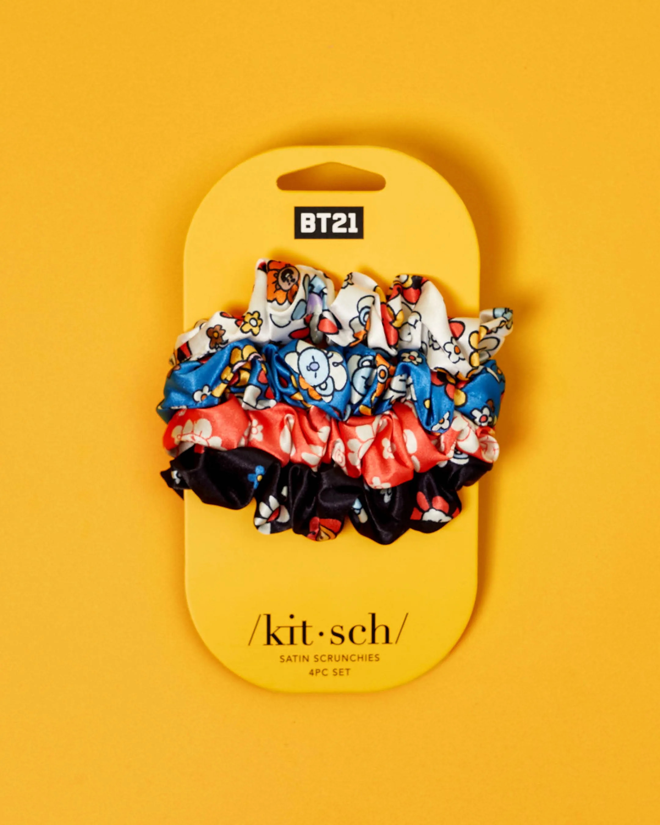 Kitsch x BT21 Satin Sleep Scrunchies 4pc Set