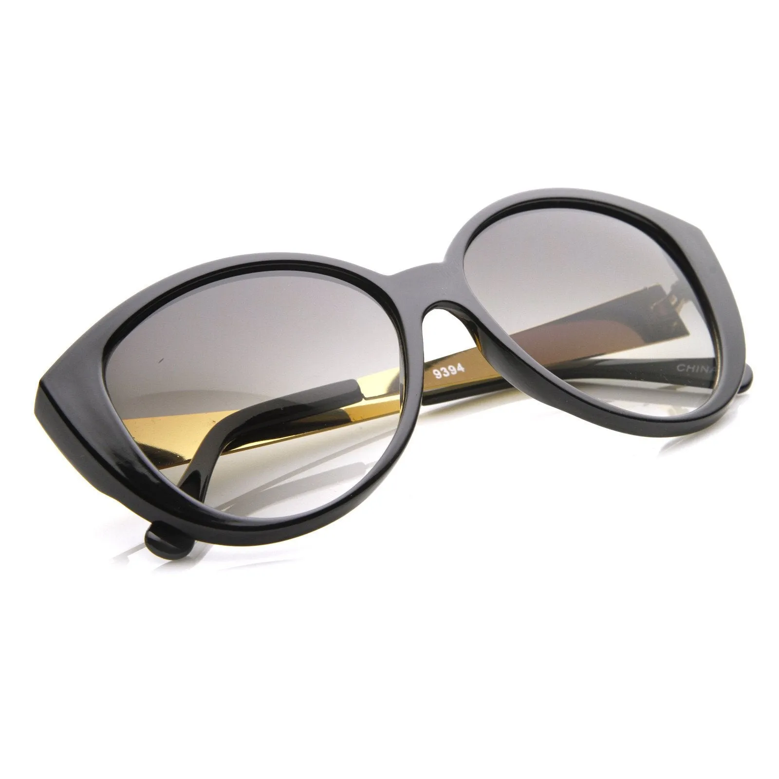 Large Women's Fashion Metal Arm Cat Eye Sunglasses 8689