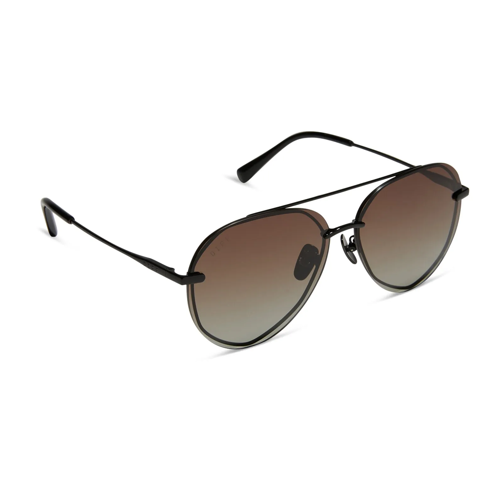 LENOX - BLACK   BLACK TEMPLE TIPS   BROWN GRADIENT   POLARIZED SUNGLASSES