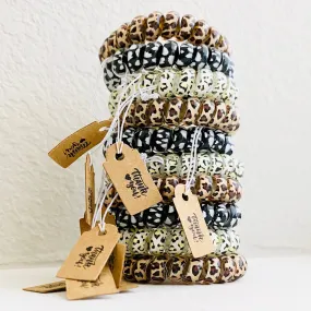 Leopard Hair Coils Telephone Cord Hair Ties