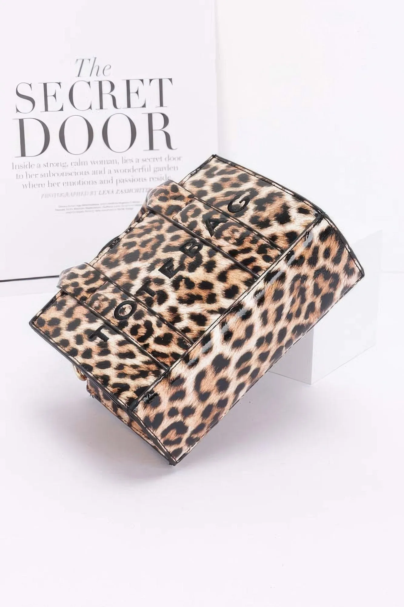 Leopard Patent Faux Leather Tote Bag