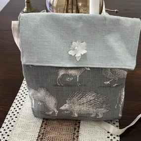 Linen crossbody bag