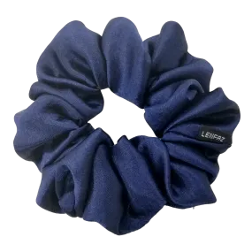 Midnight Blue Satin Silk Scrunchie