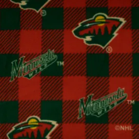 Minnesota Wild - NHL Fleece Print - Buffalo plaid - Red