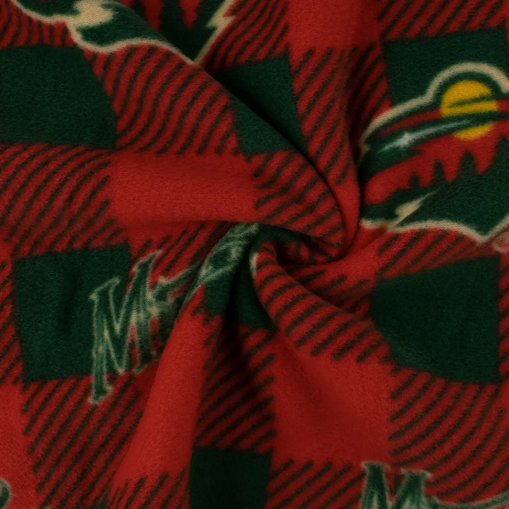 Minnesota Wild - NHL Fleece Print - Buffalo plaid - Red