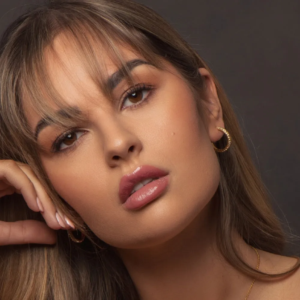 Newbridge Silver Hoop Earrings with Golden Honey Stones