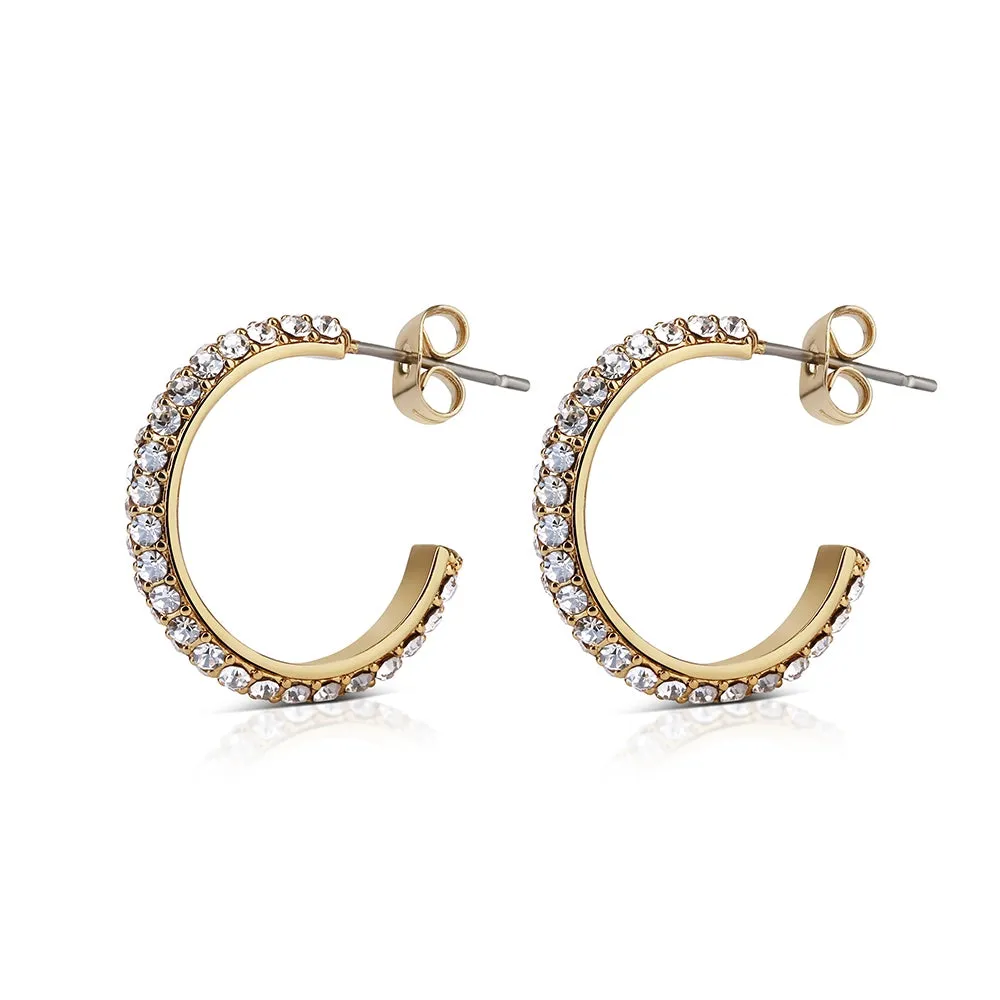 Newbridge Silver Hoop Earrings with Golden Honey Stones