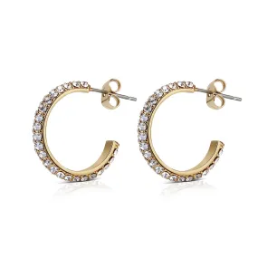 Newbridge Silver Hoop Earrings with Golden Honey Stones