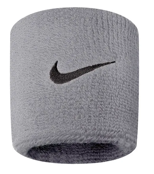 Nike Swoosh Wristbands 2 Pack Grey Heather/Black