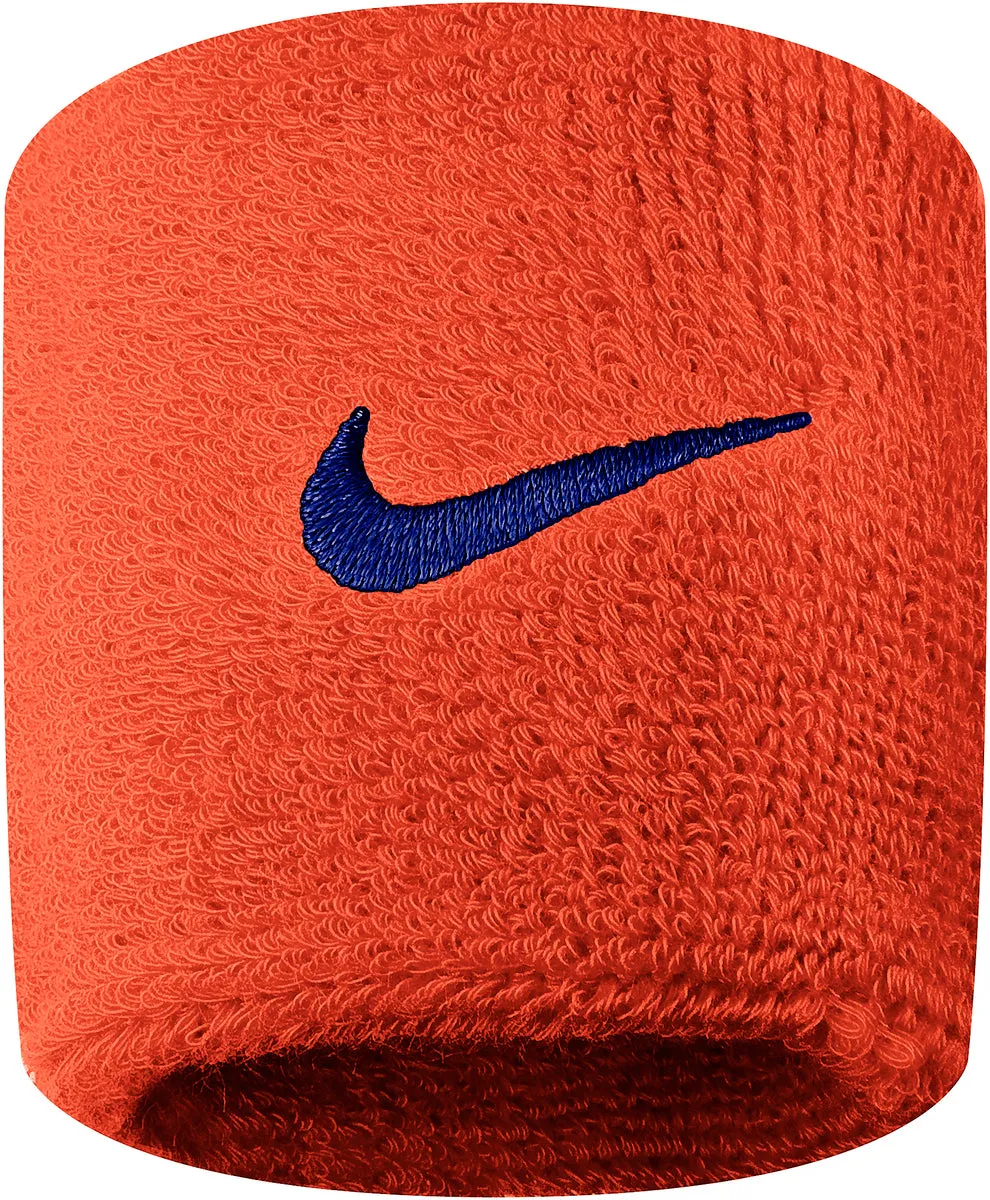 Nike Swoosh Wristbands 2 Pack Orange/Navy