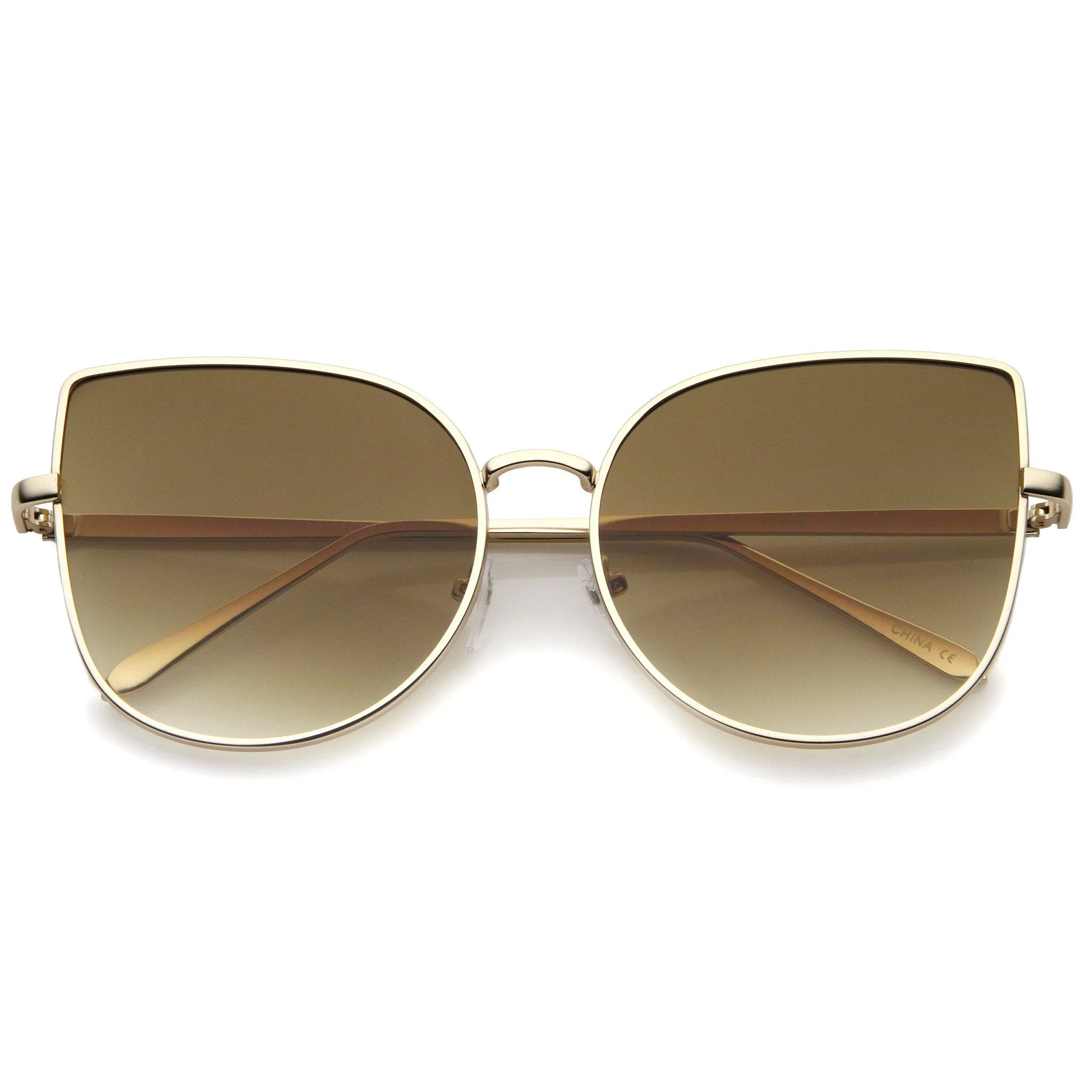 Oversize Indie Flat Gradient Lens Cat Eye Sunglasses A851