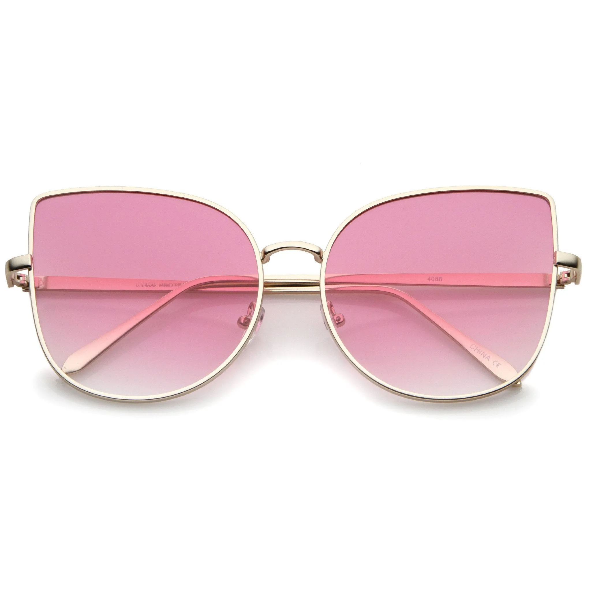 Oversize Indie Flat Gradient Lens Cat Eye Sunglasses A851