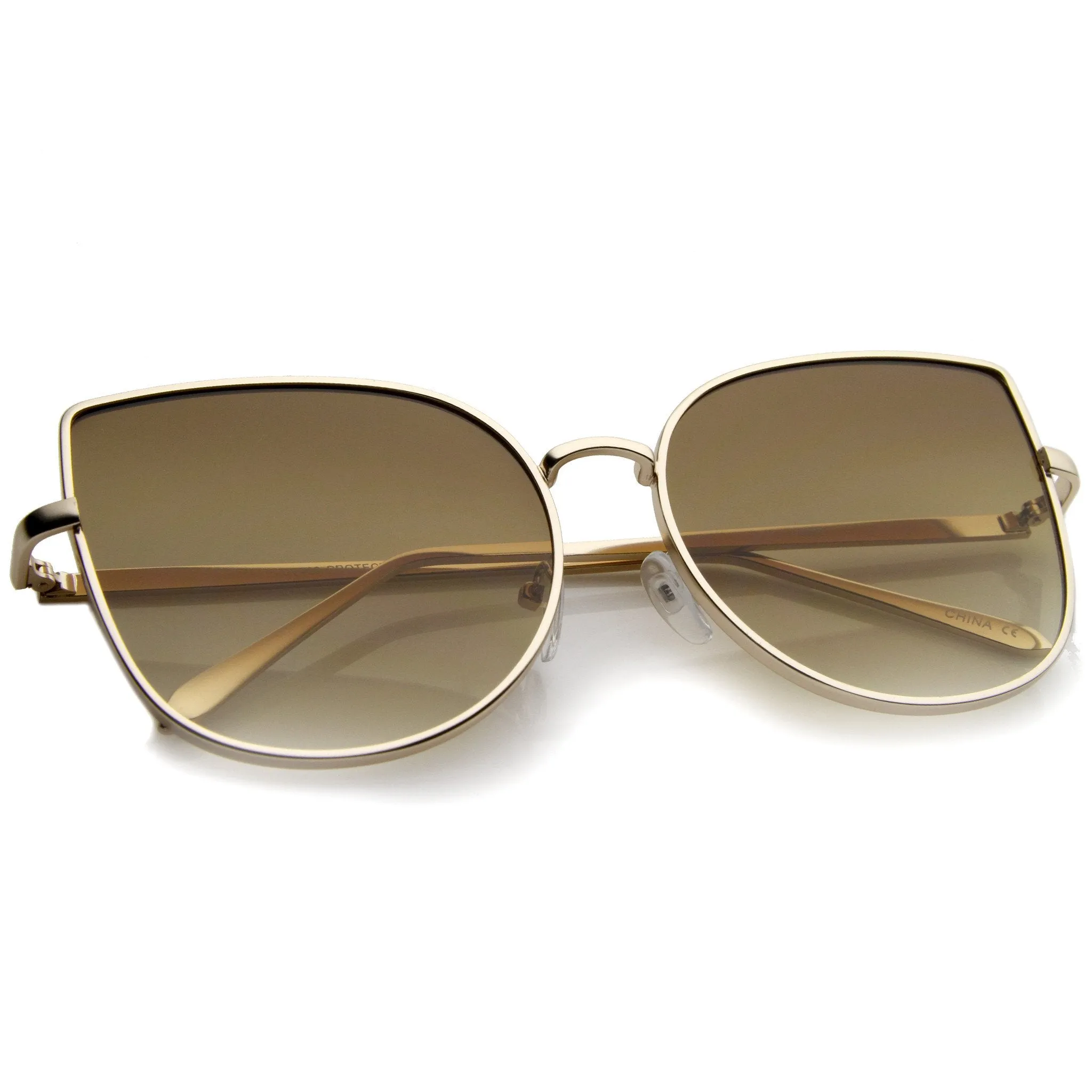 Oversize Indie Flat Gradient Lens Cat Eye Sunglasses A851