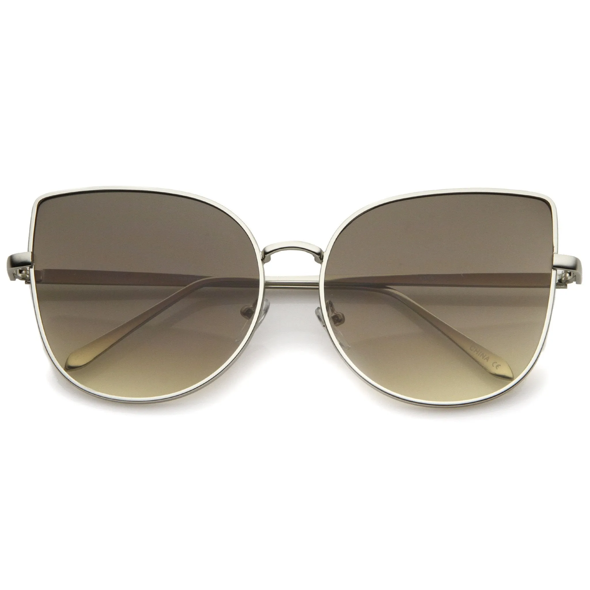 Oversize Indie Flat Gradient Lens Cat Eye Sunglasses A851