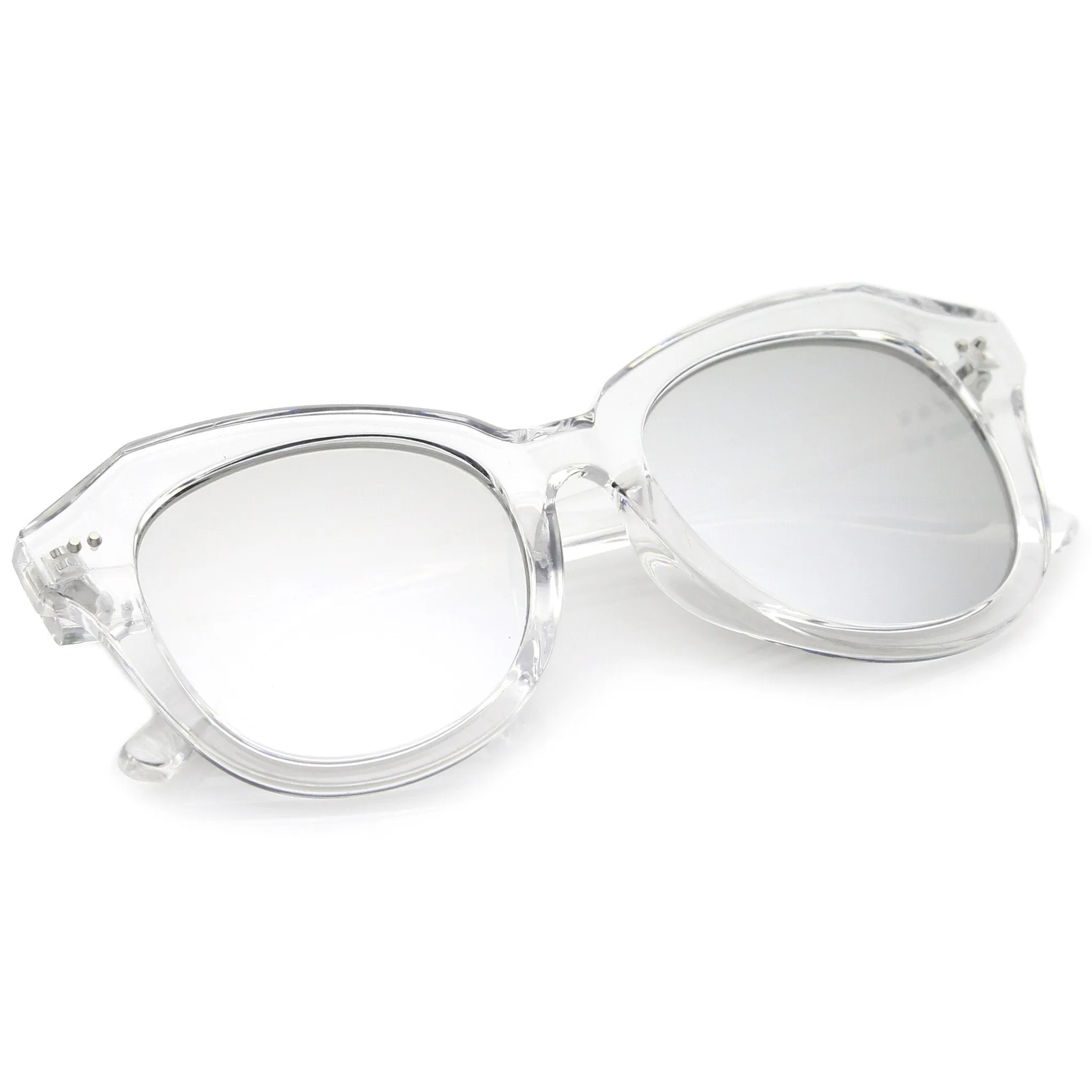 Oversize Women's Cat Eye Mirrored Lens Sunglasses A916