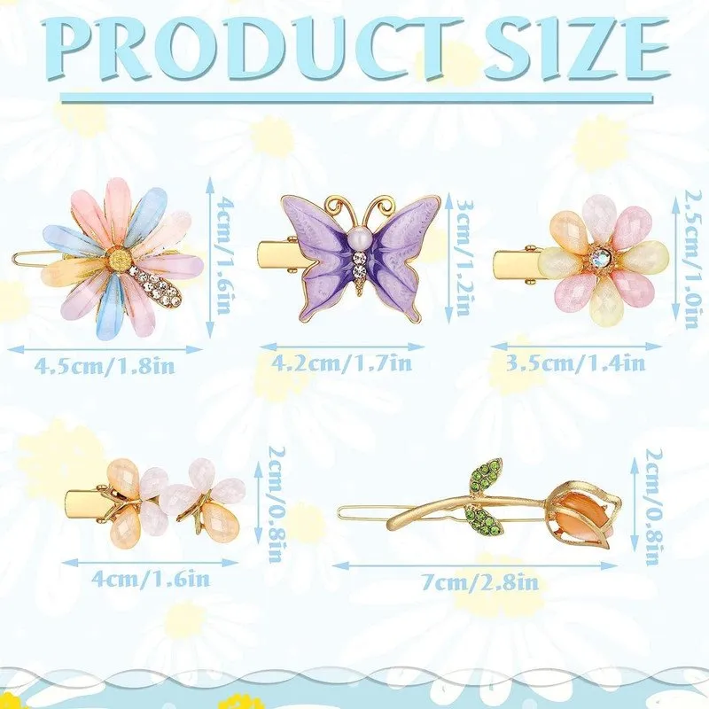 Pastel Mini Hair Ties with Embellised hair Pin and clip set (Pack of 2, Multicolor)