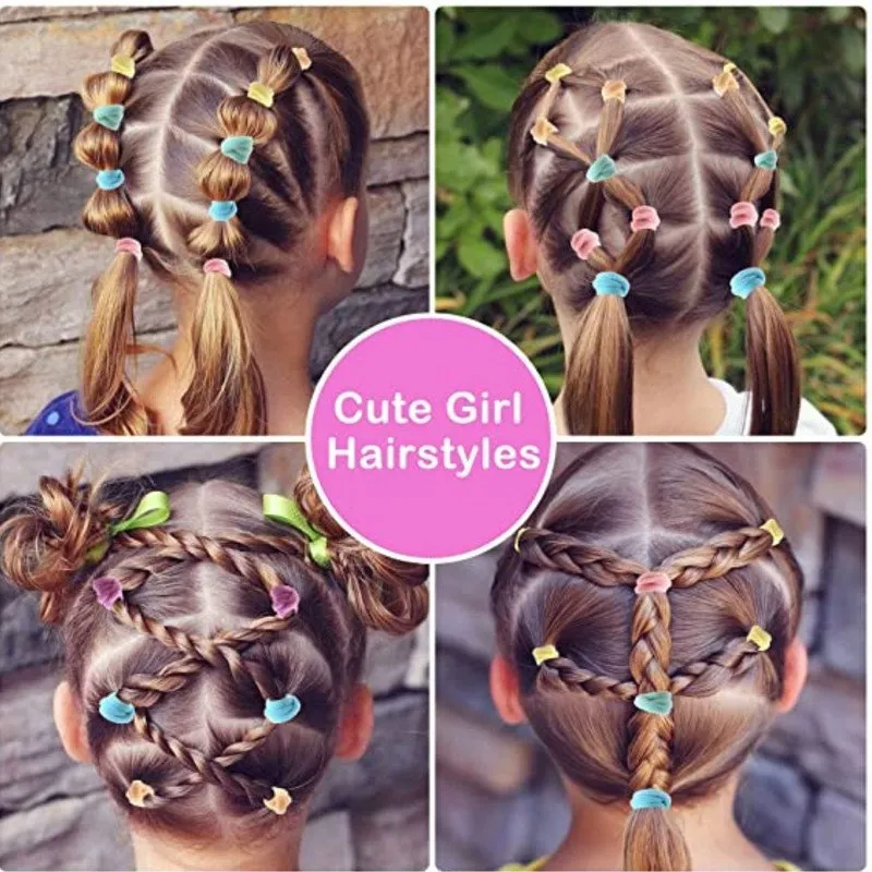 Pastel Mini Hair Ties with Embellised hair Pin and clip set (Pack of 2, Multicolor)