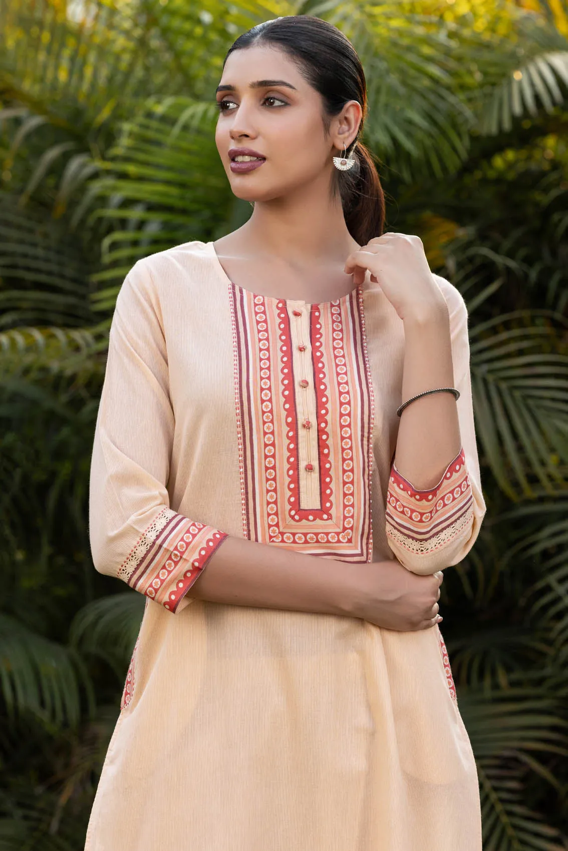 Peach Pocket Kurta