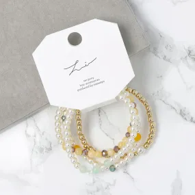 Pearl and Mixed Bead Hair Tie Set