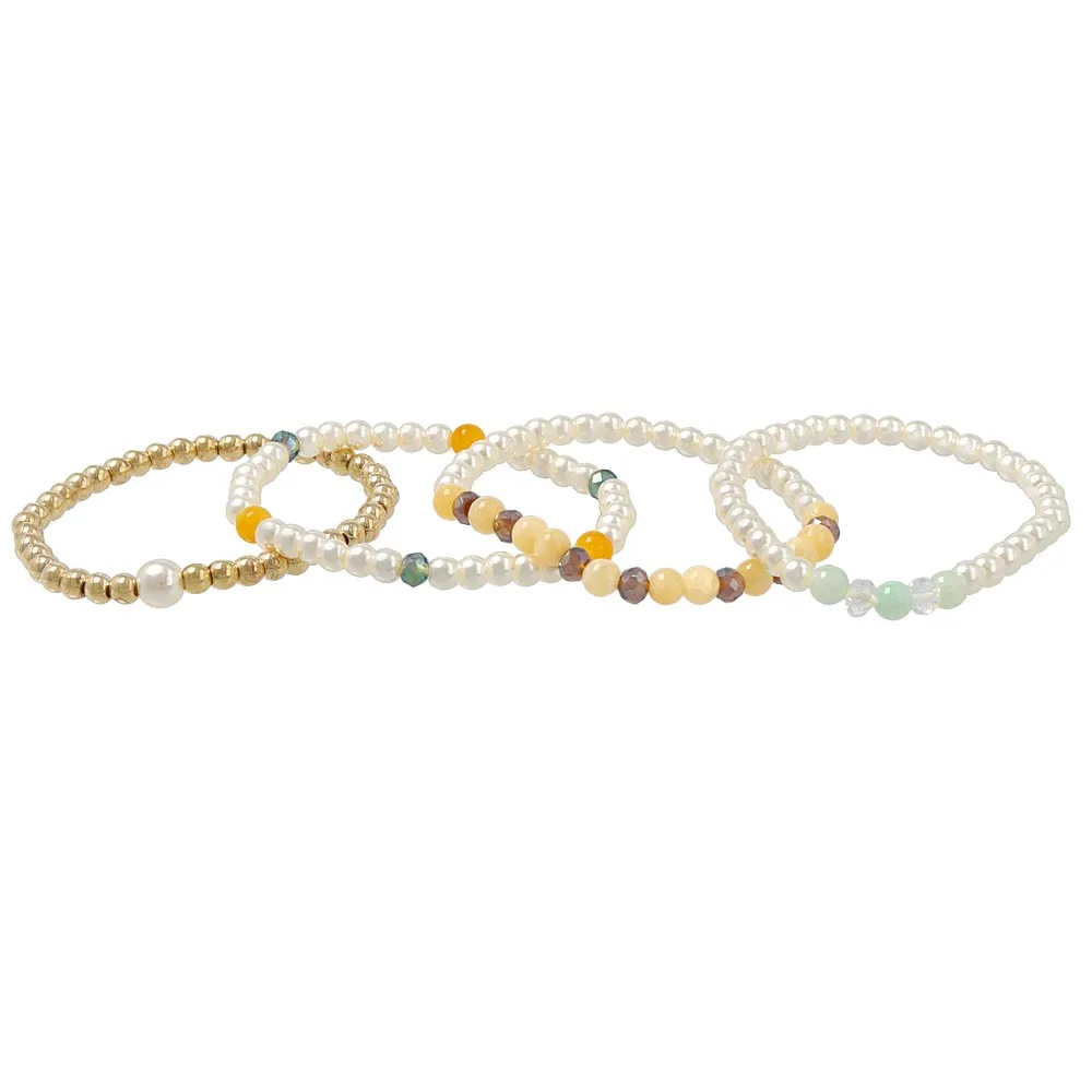 Pearl and Mixed Bead Hair Tie Set