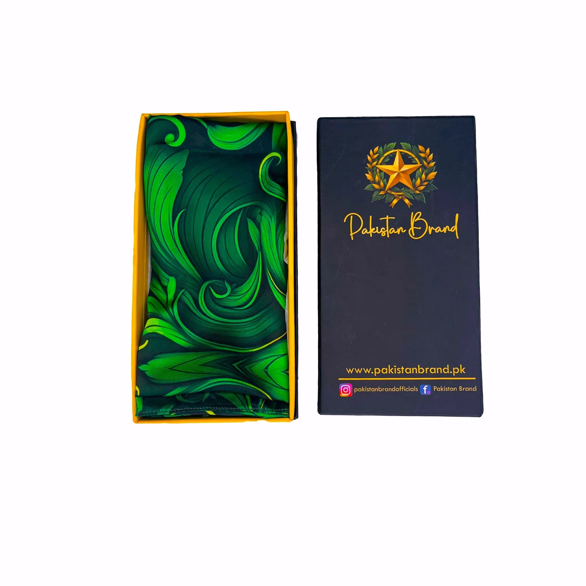 PREMIUM LUXURY PRINTED WOMEN HIJAB SCARF DUPATTA - GREEN FLORAL ART