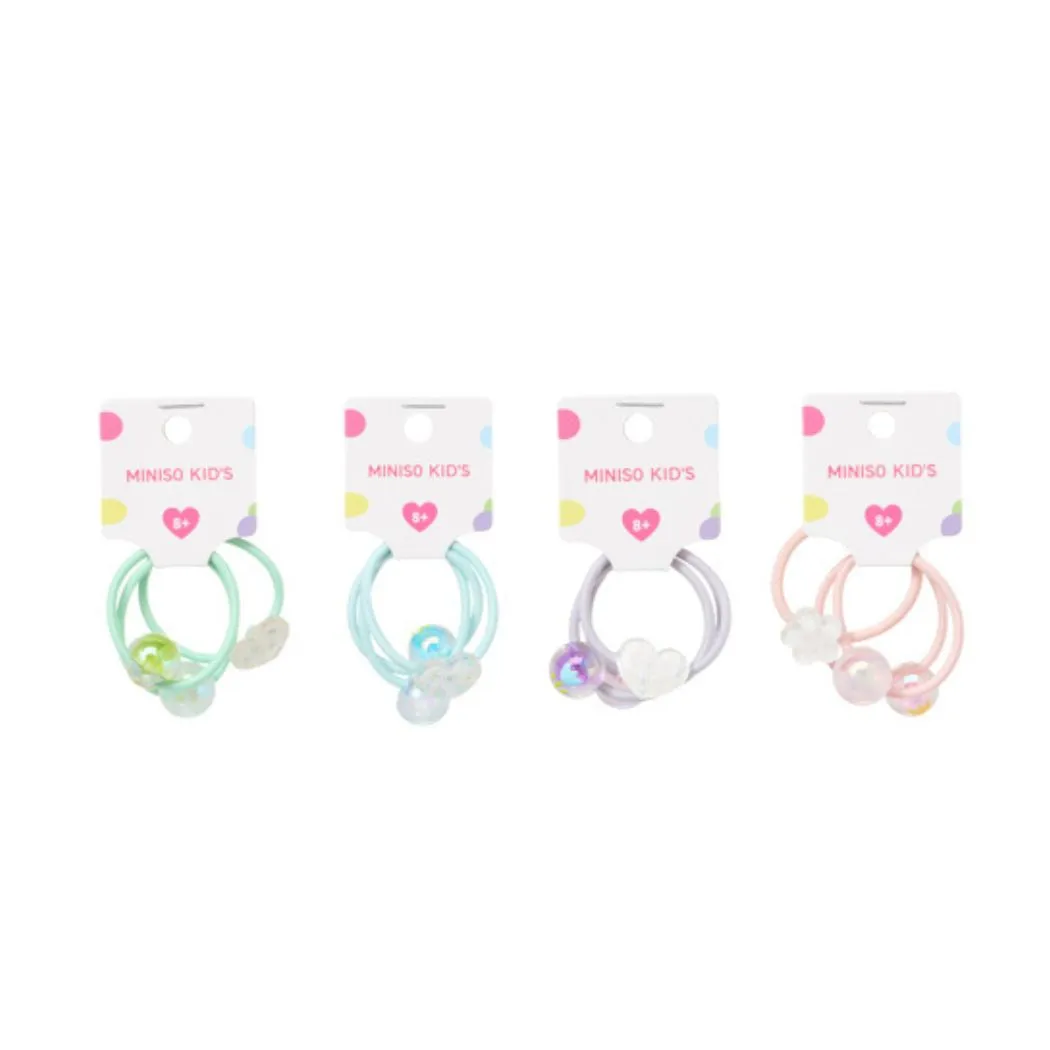 Printed Heart Hair Ties (3 pcs)
