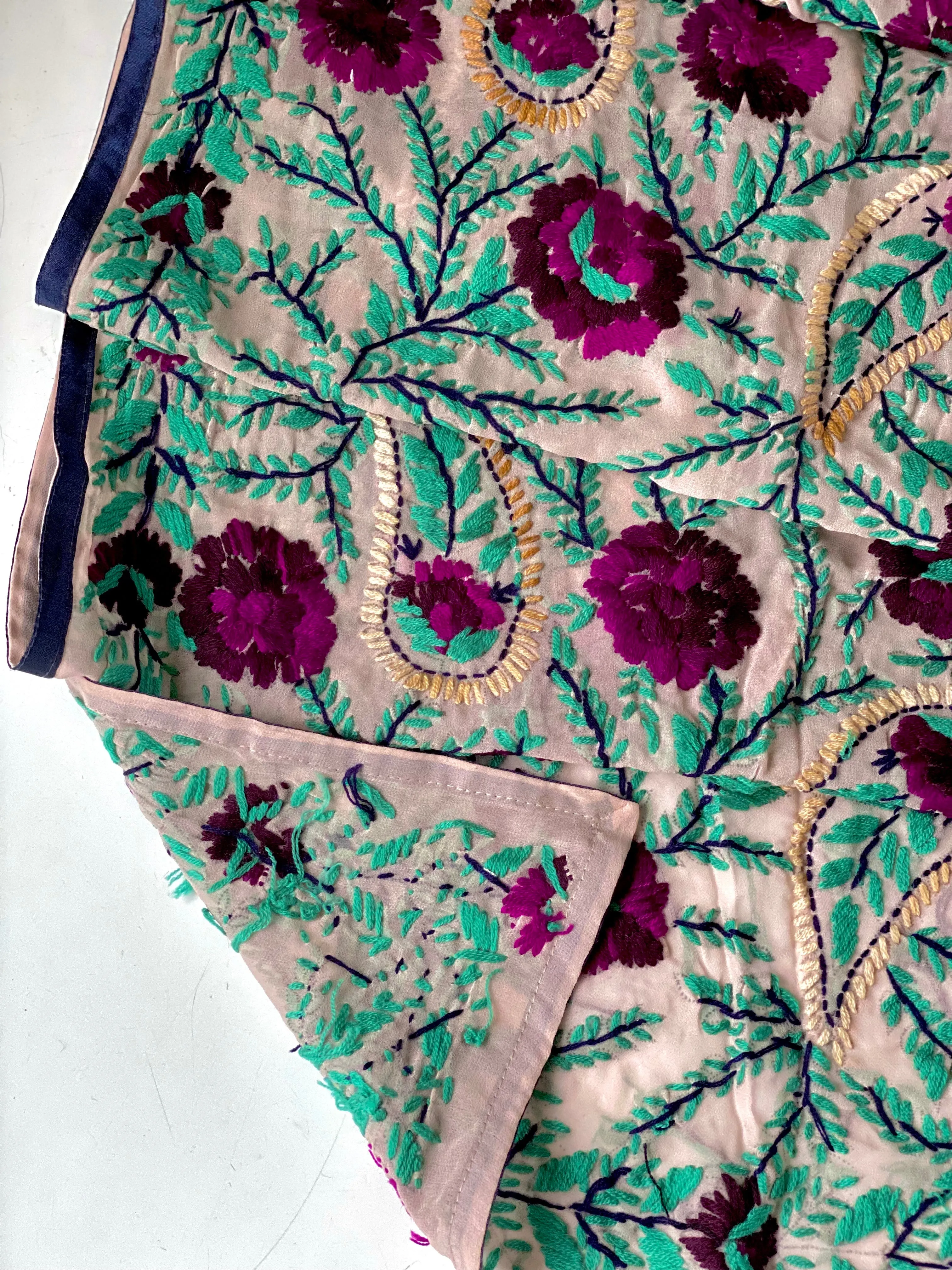 Purple x Teal Mini Georgette Neck Scarf / Wrap
