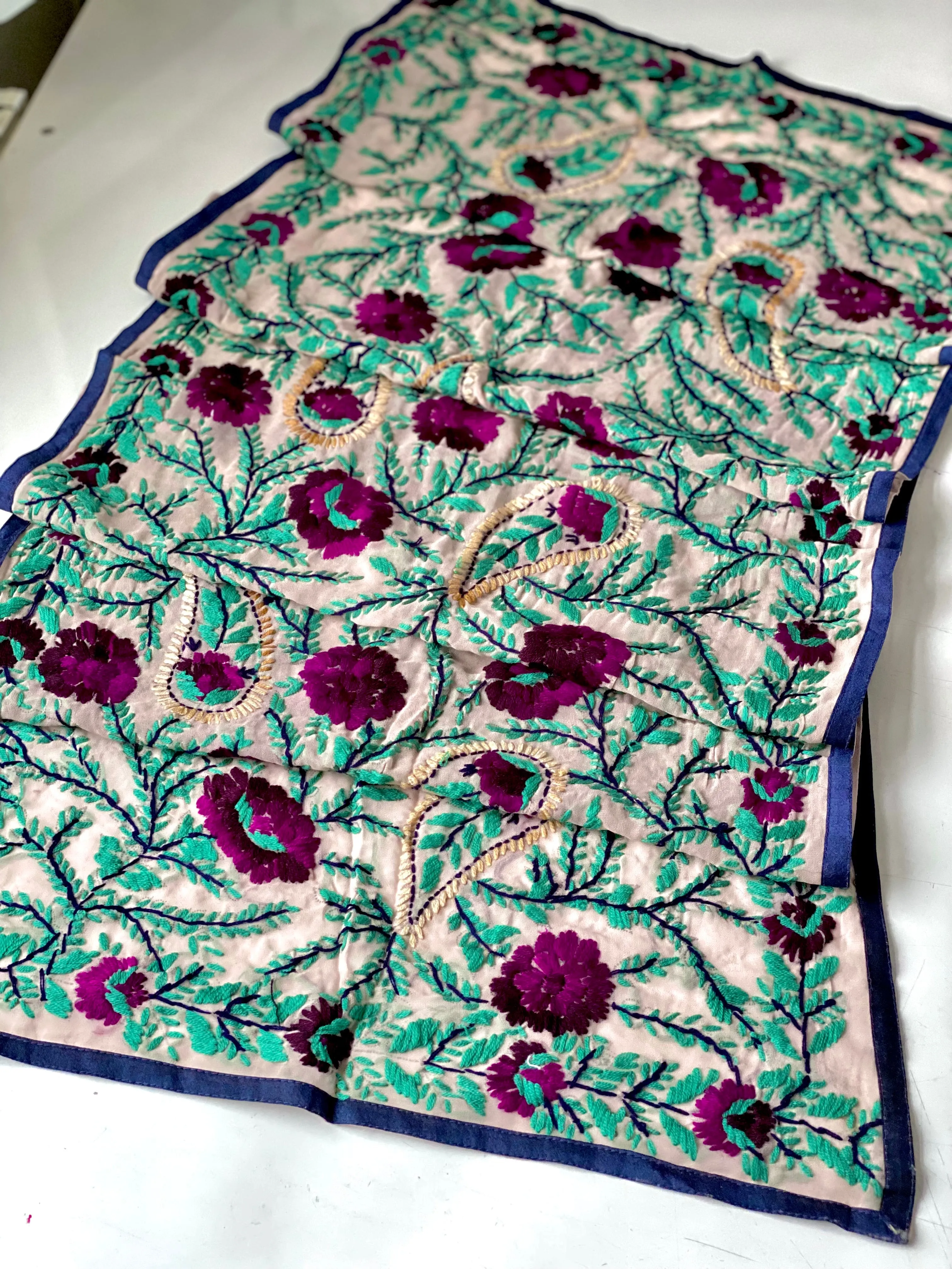 Purple x Teal Mini Georgette Neck Scarf / Wrap
