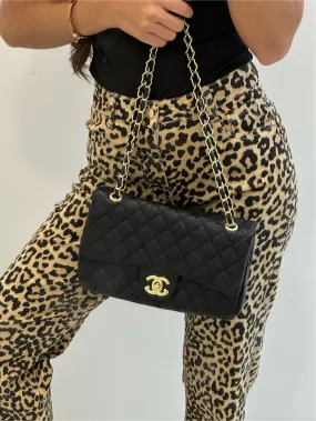Quilted black Gold Chain Handbag