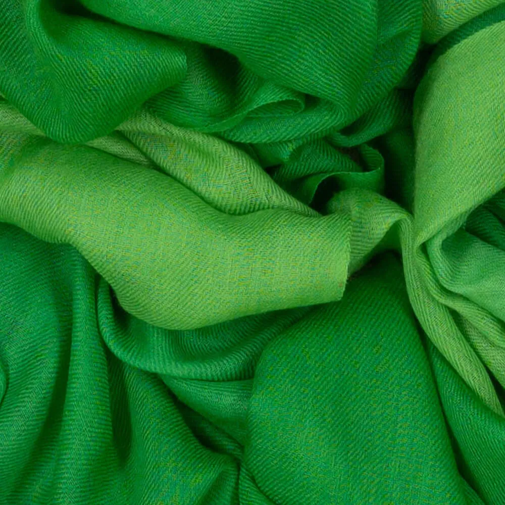 Rainforest Green Shaded Cashmere and Silk Wrap