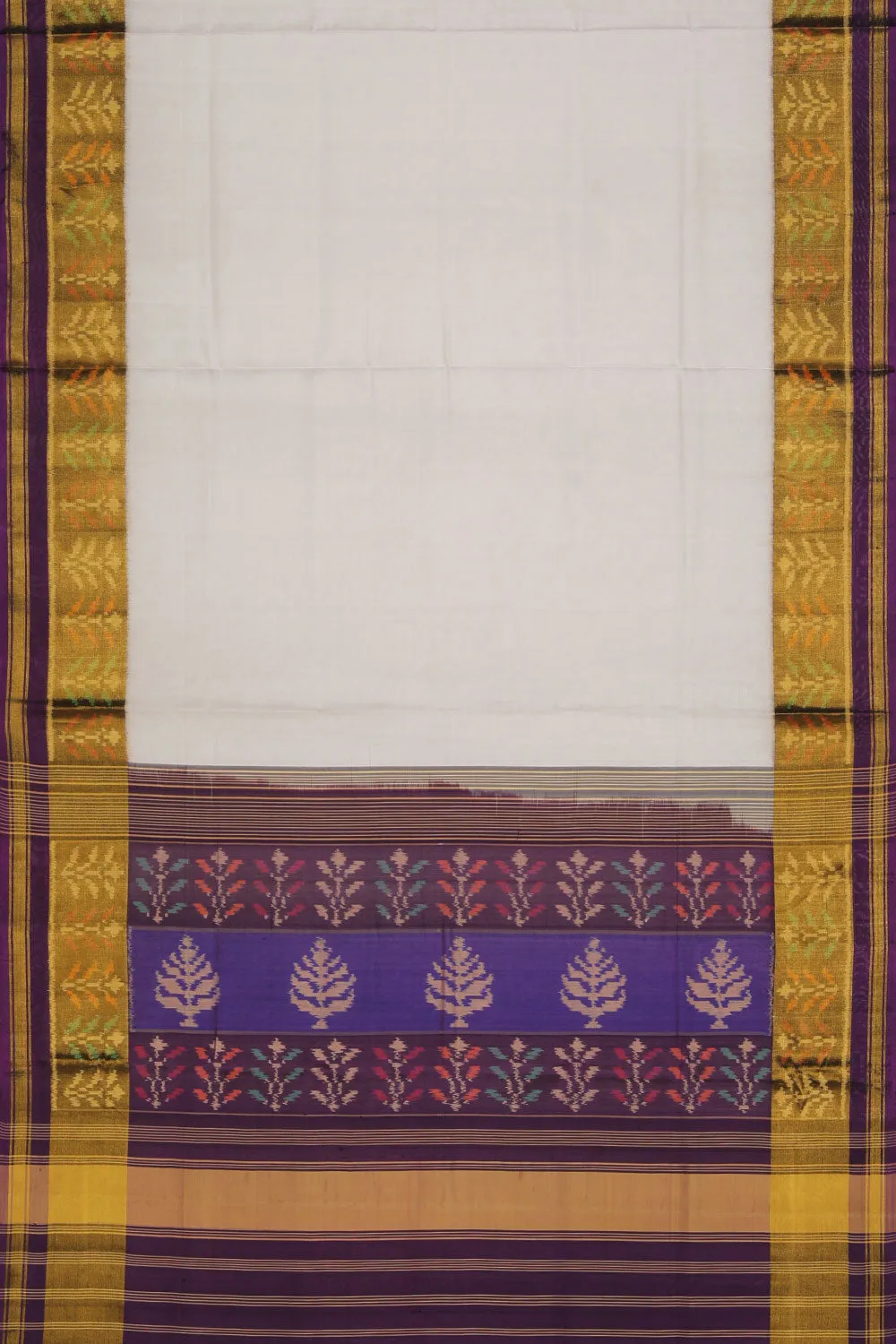 Rajkot Patola Silk White Saree