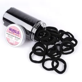 Seamless Hair Ties, Cotton Cloth Fabric Black Hair Bands, Soft Large Ponytail Holder for women Hair Black Scrunchies Headbands Accessories for Women Girl 100 Pcs 1.5 inch