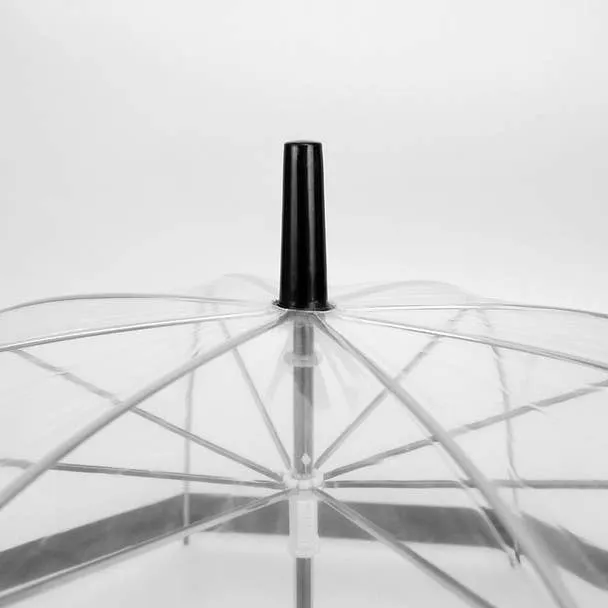 See-Thru-Bubble Wind-Resistant Premium Clear Umbrella - Black