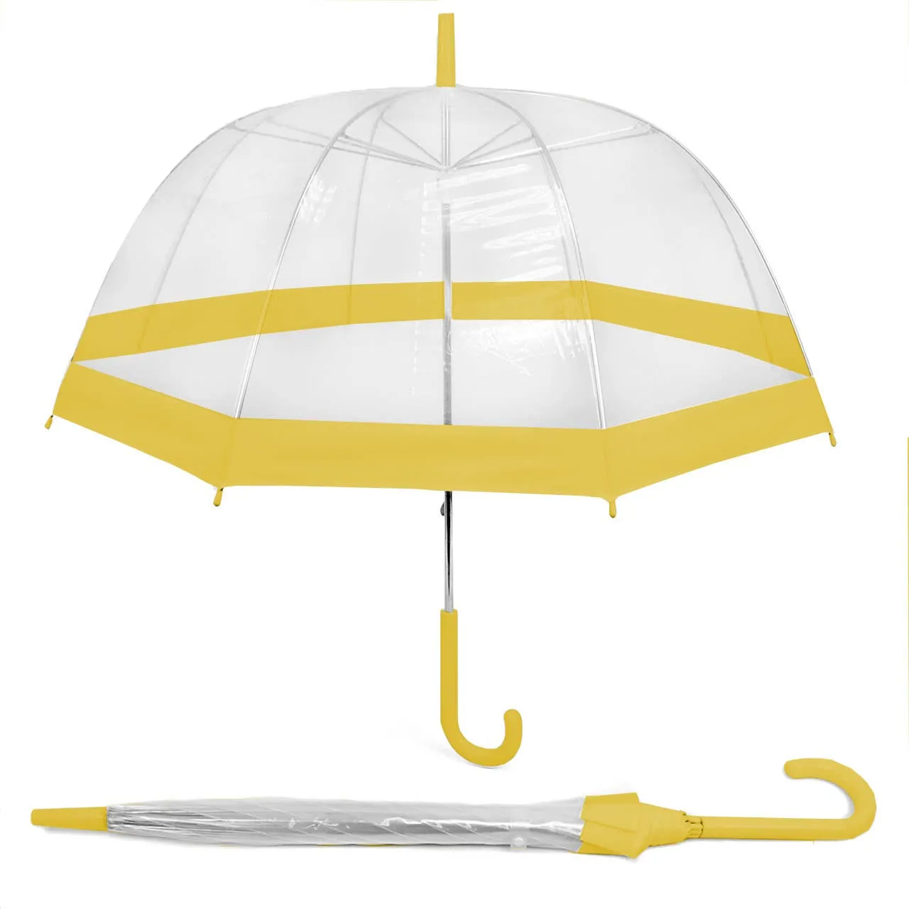 See-Thru-Bubble Wind-Resistant Premium Clear Umbrella - Black