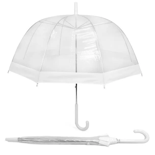 See-Thru-Bubble Wind-Resistant Premium Clear Umbrella - Black