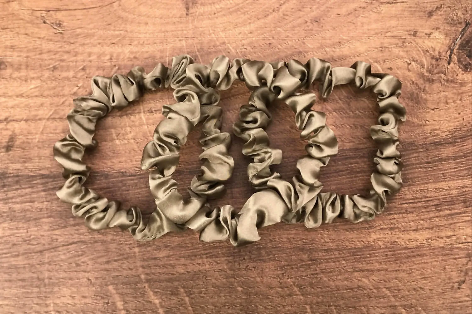 Silk Hair Ties - Dark Taupe (Skinny)